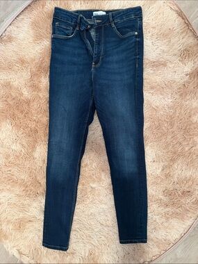 ZARA Navy Slim High-Rise Skinny Jeans